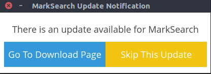 Screenshot Of MarkSearch Desktop Updated Notification